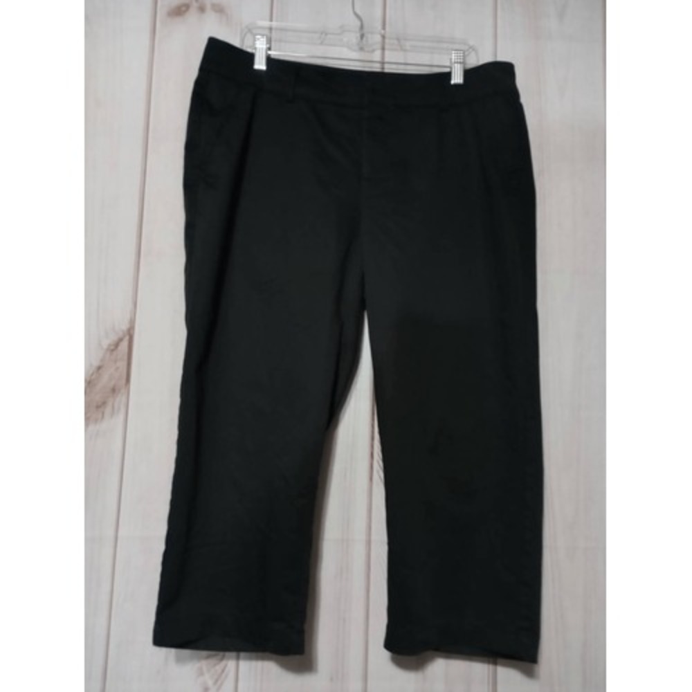 Dockers Black Cropped Pants Womens Size 14 Stretch Straight Leg Trousers